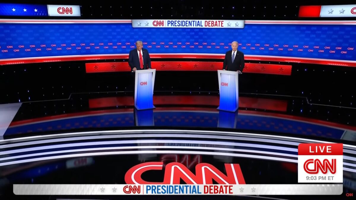 Joe Biden and Donald Trump debating