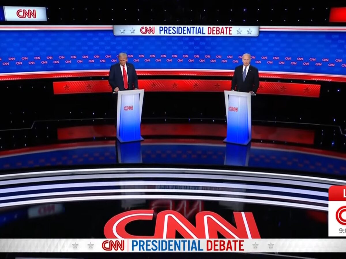 Joe Biden and Donald Trump debating